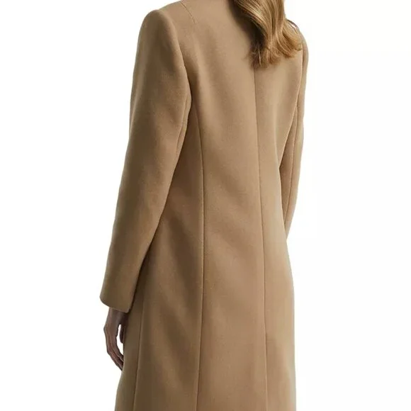 NWOT REISS Harlow Wool Blend Double Breasted Coat - Camel Size 0 (XS)